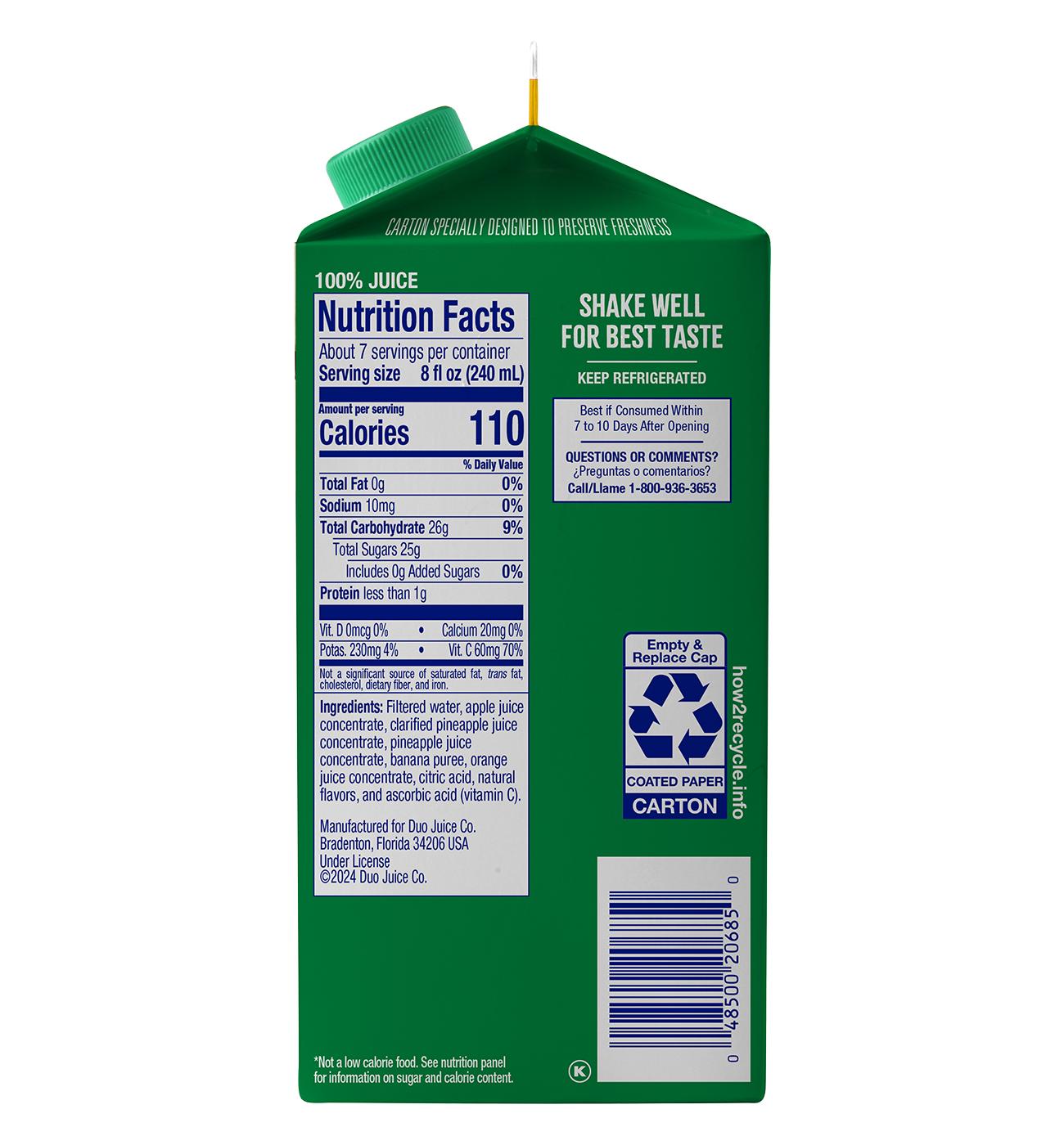 Dole 100% Pineapple Orange Juice; image 3 of 4