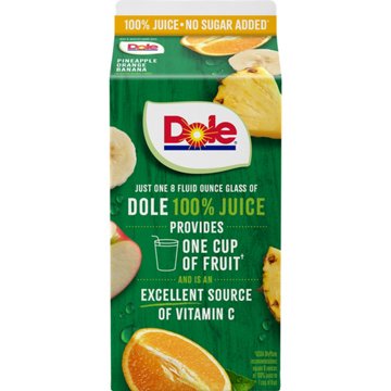 Dole 100% Pineapple Orange Banana Juice, 52 oz