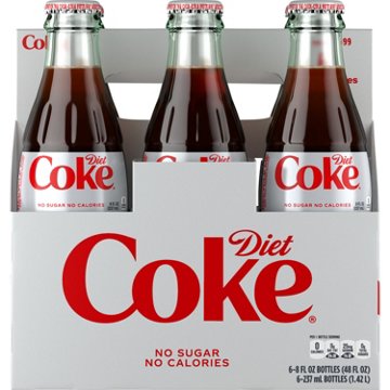 Diet Coke Soda Soft Drink 6 pk Glass Bottles