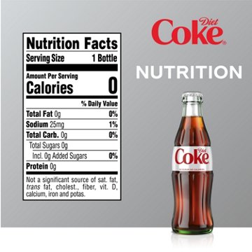Diet Coke Soda Soft Drink 6 pk Glass Bottles