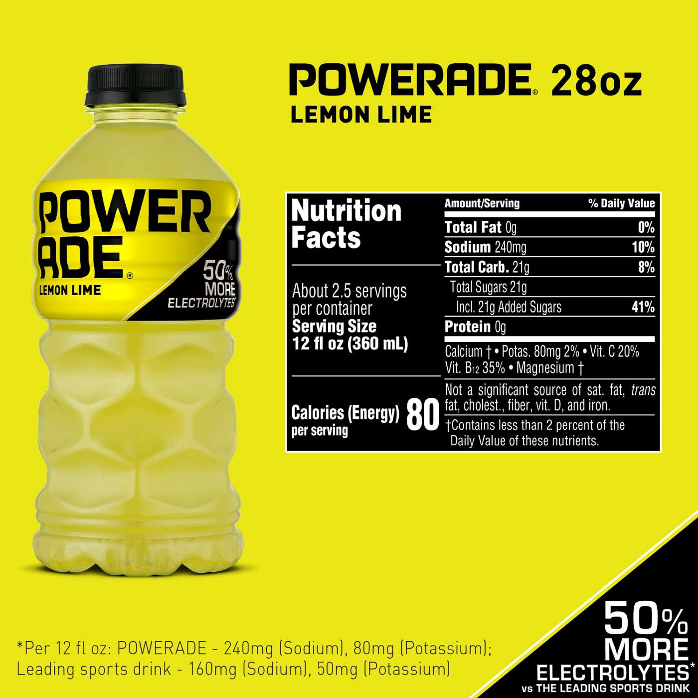 Powerade Lemon Lime Sports Drink; image 3 of 6