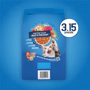 Friskies Purina Dry Cat Food Seafood Sensations - Salmon, Tuna, and Shrimp Flavors