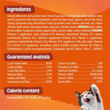 Friskies Purina Tender and Crunchy Combo Dry and Cat Food - Flavors of Chicken, Beef, Carrots and Green Beans, 16 lb