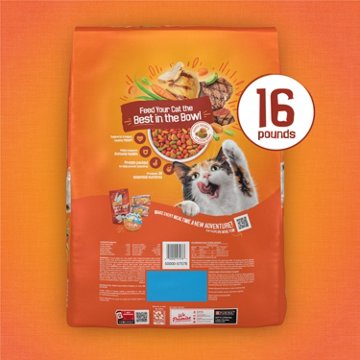 Friskies Purina Tender and Crunchy Combo Dry and Cat Food - Flavors of Chicken, Beef, Carrots and Green Beans, 16 lb