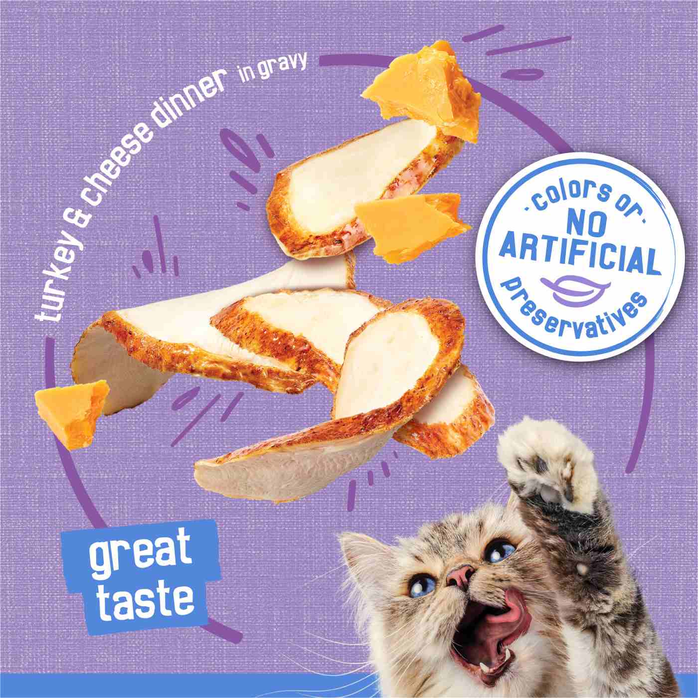 Purina Friskies Gravy Wet Cat Food, Shreds Turkey & Cheese Dinner; image 3 of 9