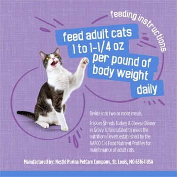 Friskies Purina Shreds in Gravy High Protein Wet Cat Food - Turkey and Cheese Dinner
