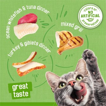 Friskies Purina Pate Wet Cat Food Variety Pack - Ocean Whitefish and Tuna Dinner, Mixed Grill, Turkey and Giblets Dinner, 5.5 oz