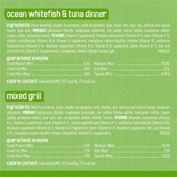 Friskies Purina Pate Wet Cat Food Variety Pack - Ocean Whitefish and Tuna Dinner, Mixed Grill, Turkey and Giblets Dinner, 5.5 oz