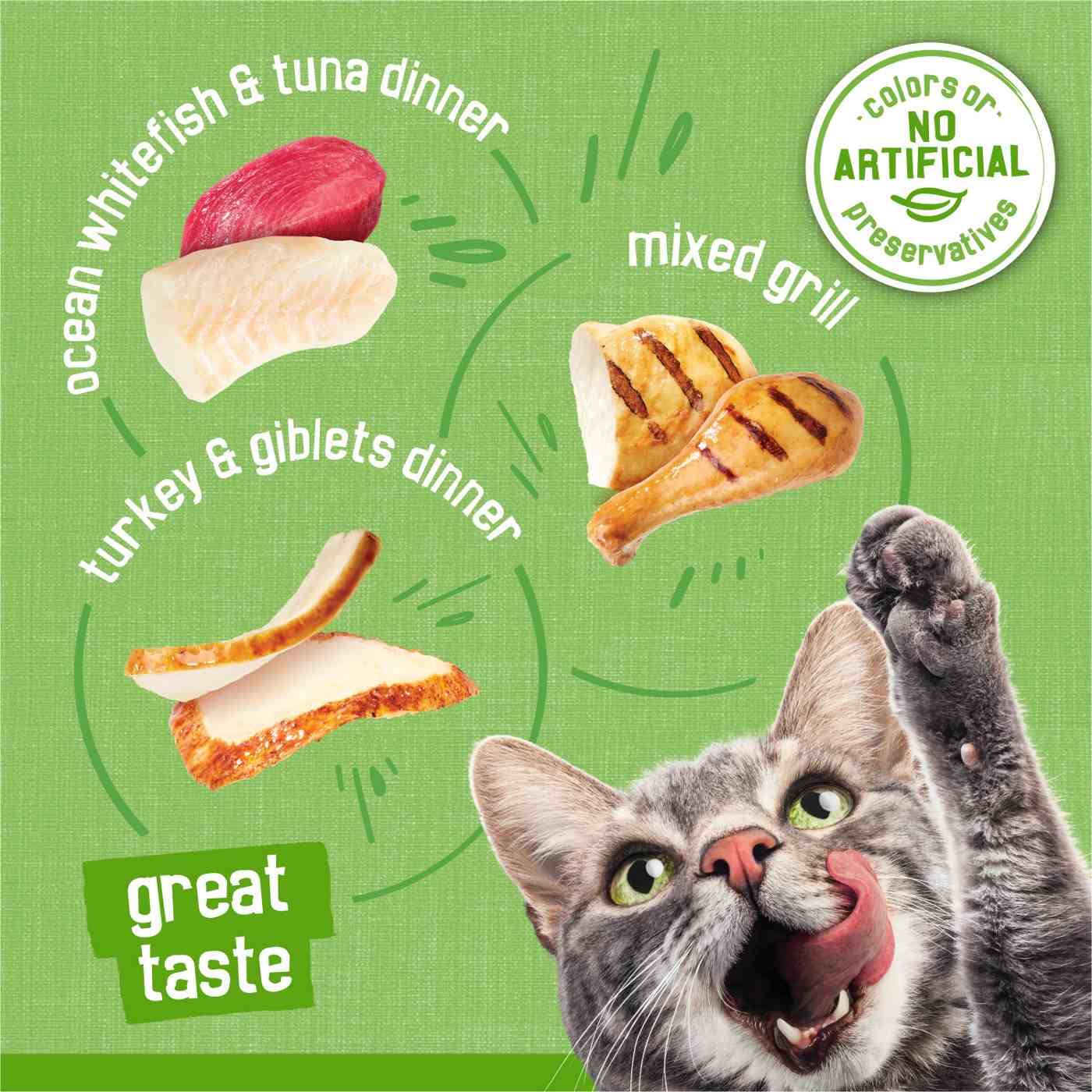 Friskies Purina Pate Wet Cat Food Variety Pack - Ocean Whitefish and Tuna Dinner, Mixed Grill, Turkey and Giblets Dinner; image 7 of 9