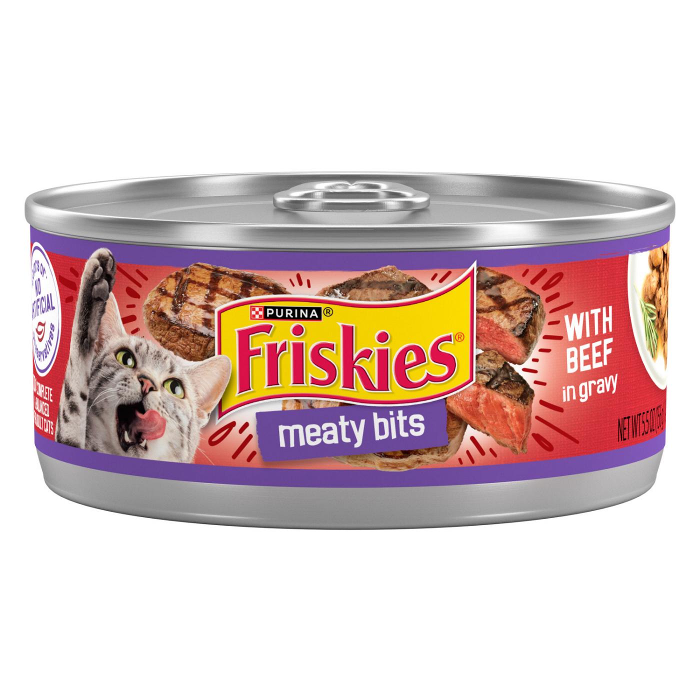 Friskies Purina Friskies Gravy Wet Cat Food, Meaty Bits With Beef in Gravy; image 1 of 6