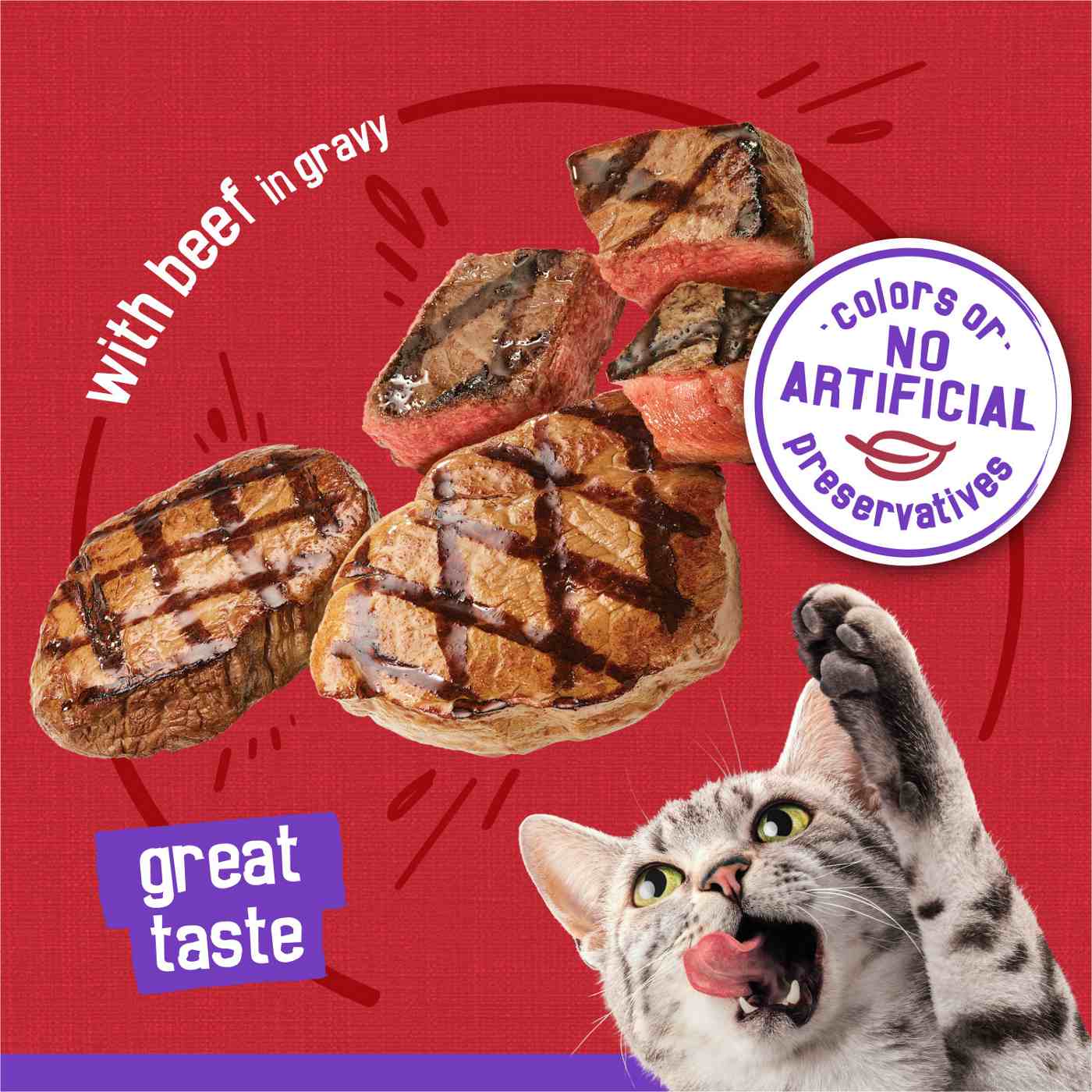 Friskies Purina Friskies Gravy Wet Cat Food, Meaty Bits With Beef in Gravy; image 9 of 9