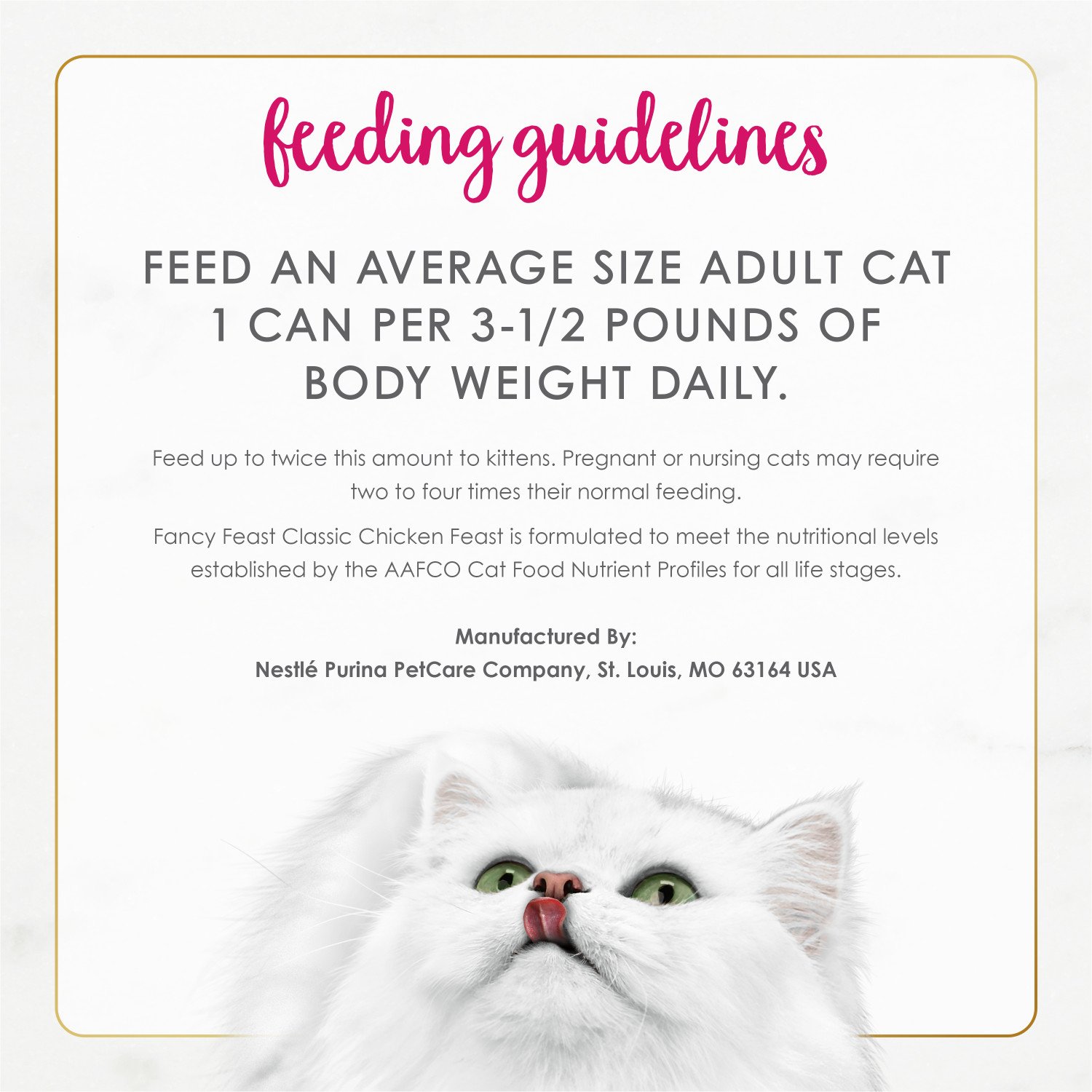 Fancy feast feeding on sale instructions
