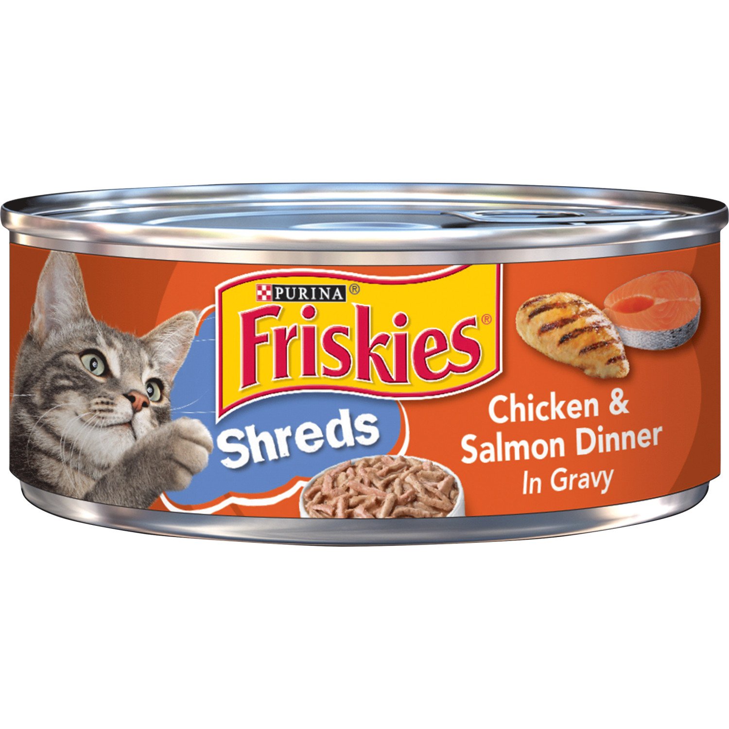 Purina Friskies Shreds Chicken & Salmon Dinner in Gravy Wet Cat Food ...
