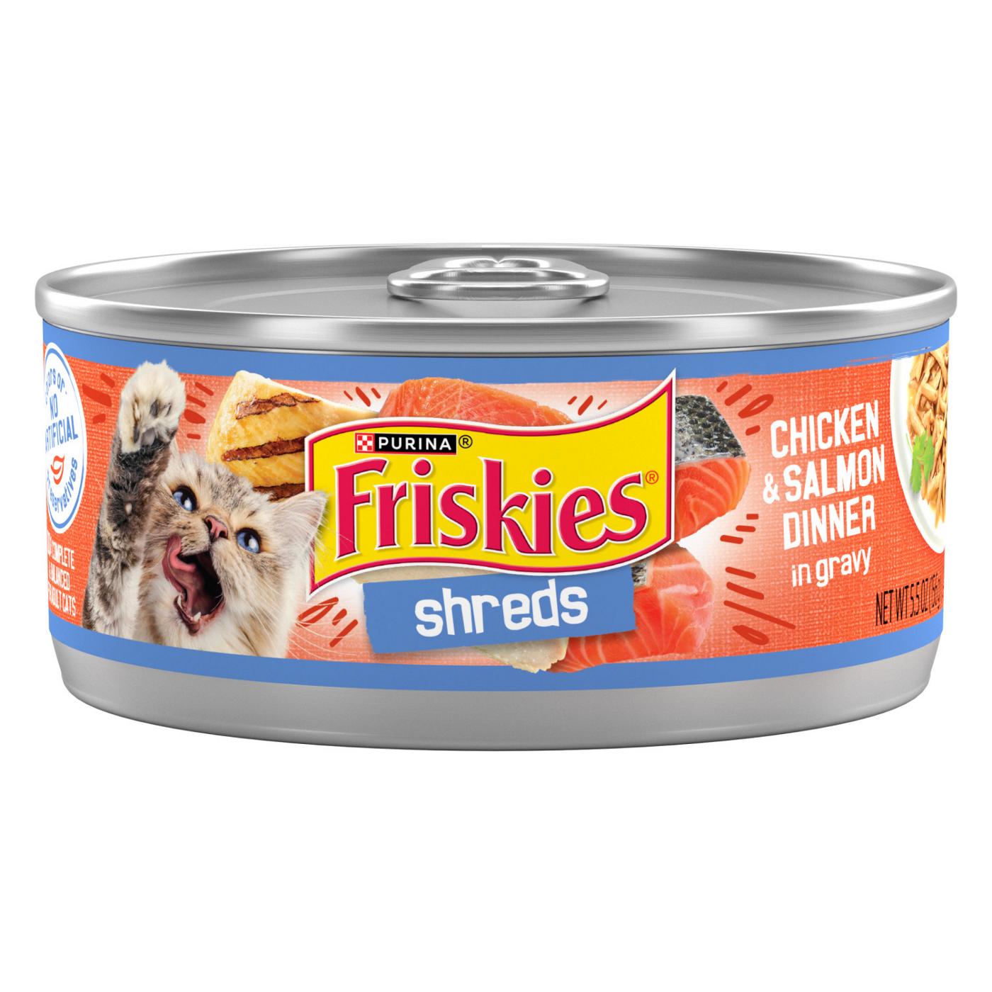 Friskies Purina Friskies Gravy Wet Cat Food, Shreds Chicken & Salmon Dinner in Gravy; image 1 of 6