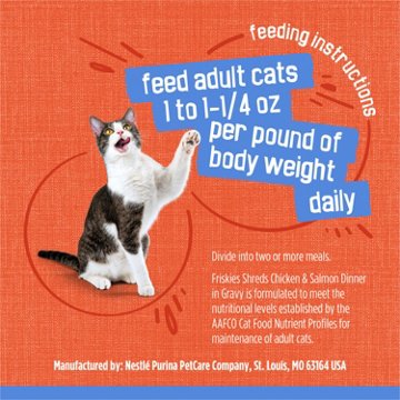 Friskies Purina Shreds in Wet Cat Food Gravy - Chicken and Salmon Dinner, 5.5 oz