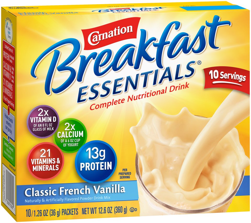 Carnation Breakfast Essentials Classic French Vanilla Complete ...