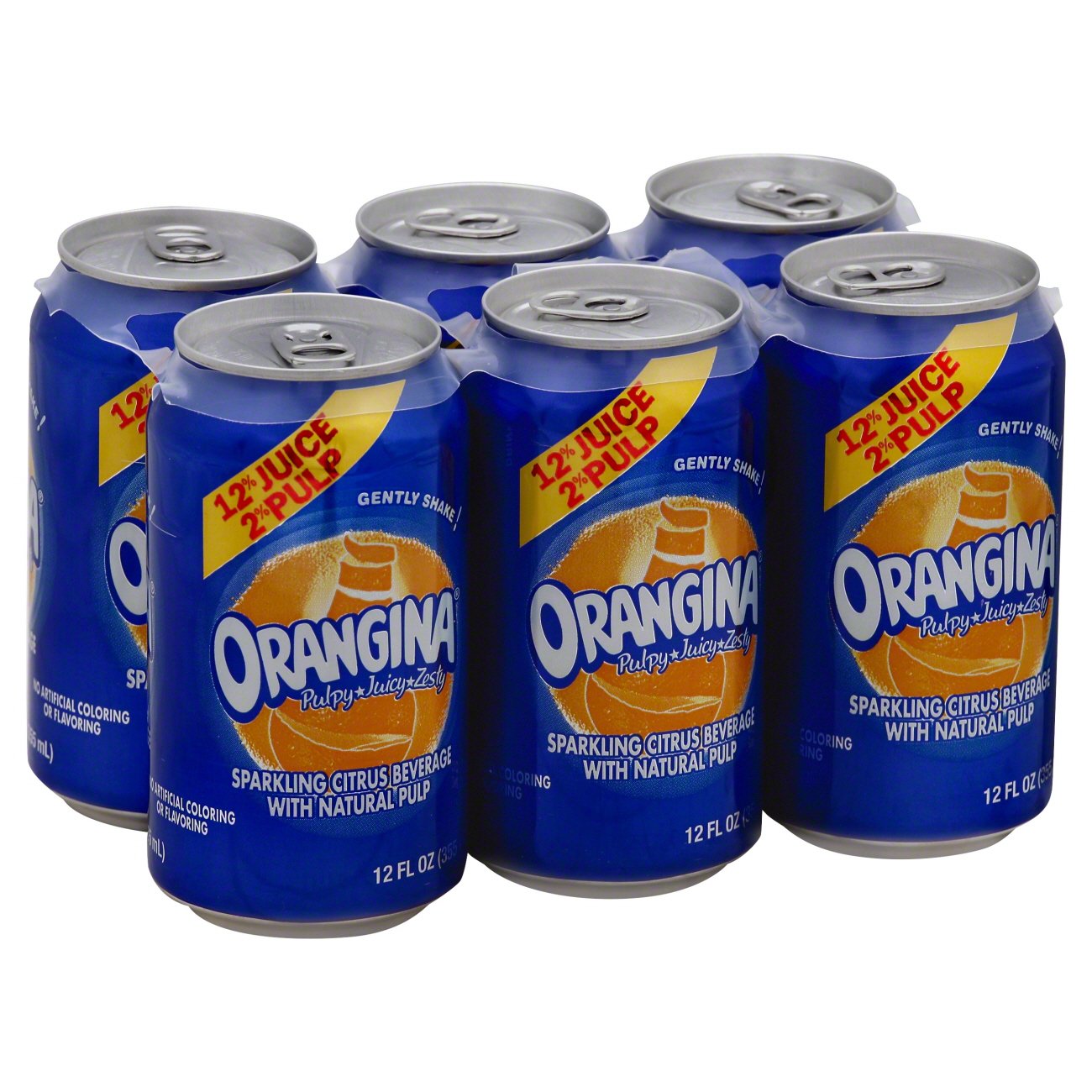 Orangina Sparkling Citrus Beverage with Natural Pulp 12 oz Cans