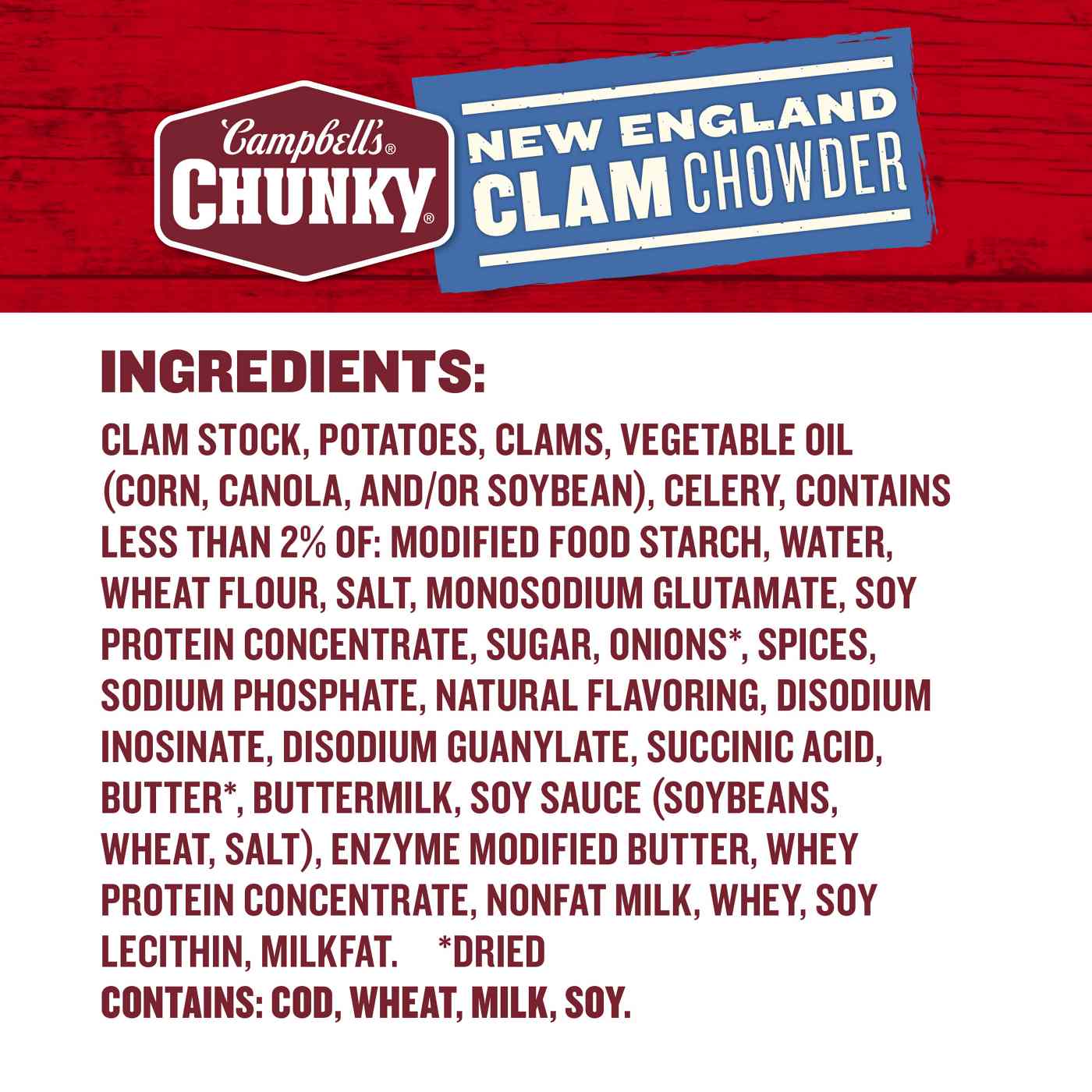 Campbell's Chunky New England Clam Chowder; image 9 of 9