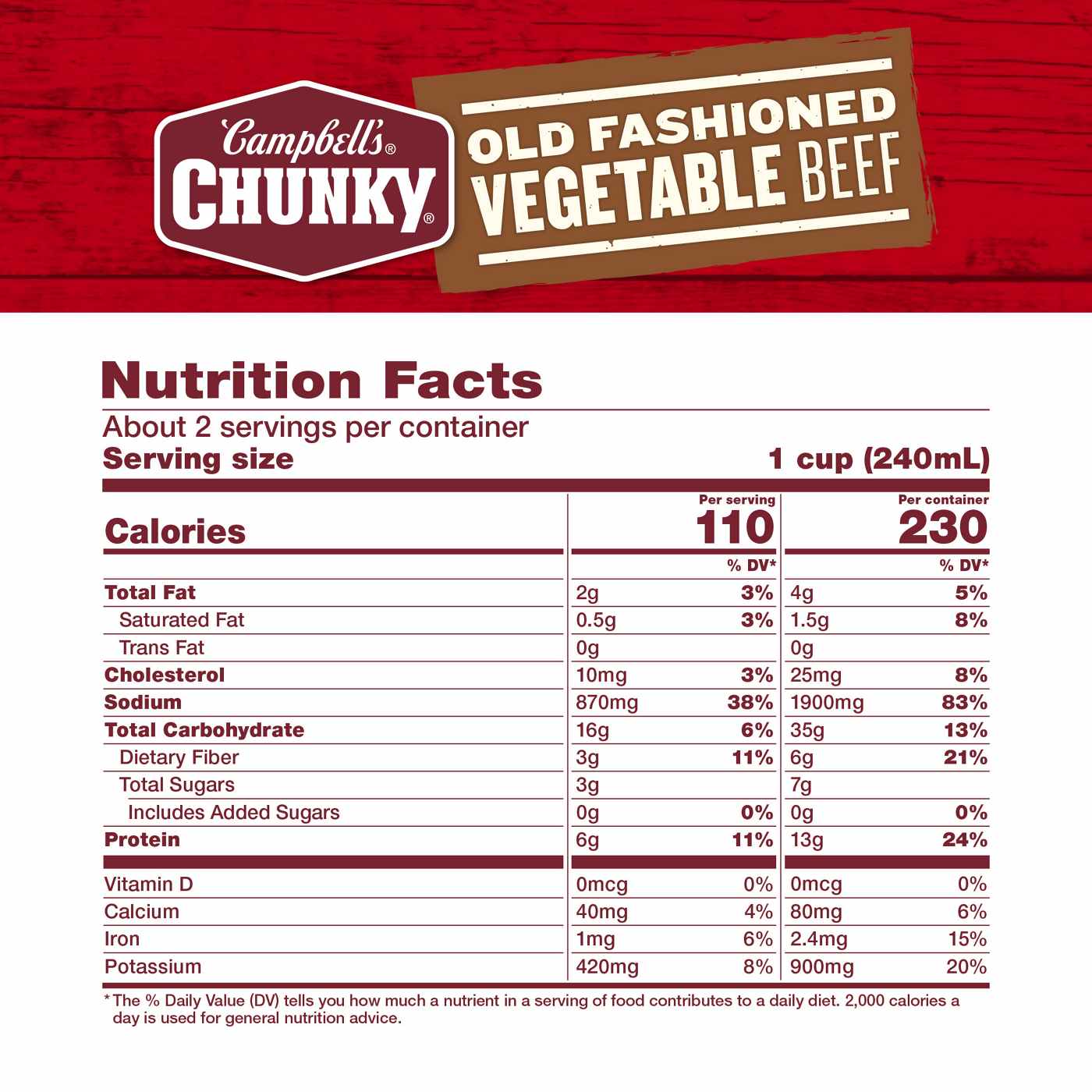 Campbell's Chunky Old Fashioned Vegetable Beef Soup; image 9 of 10