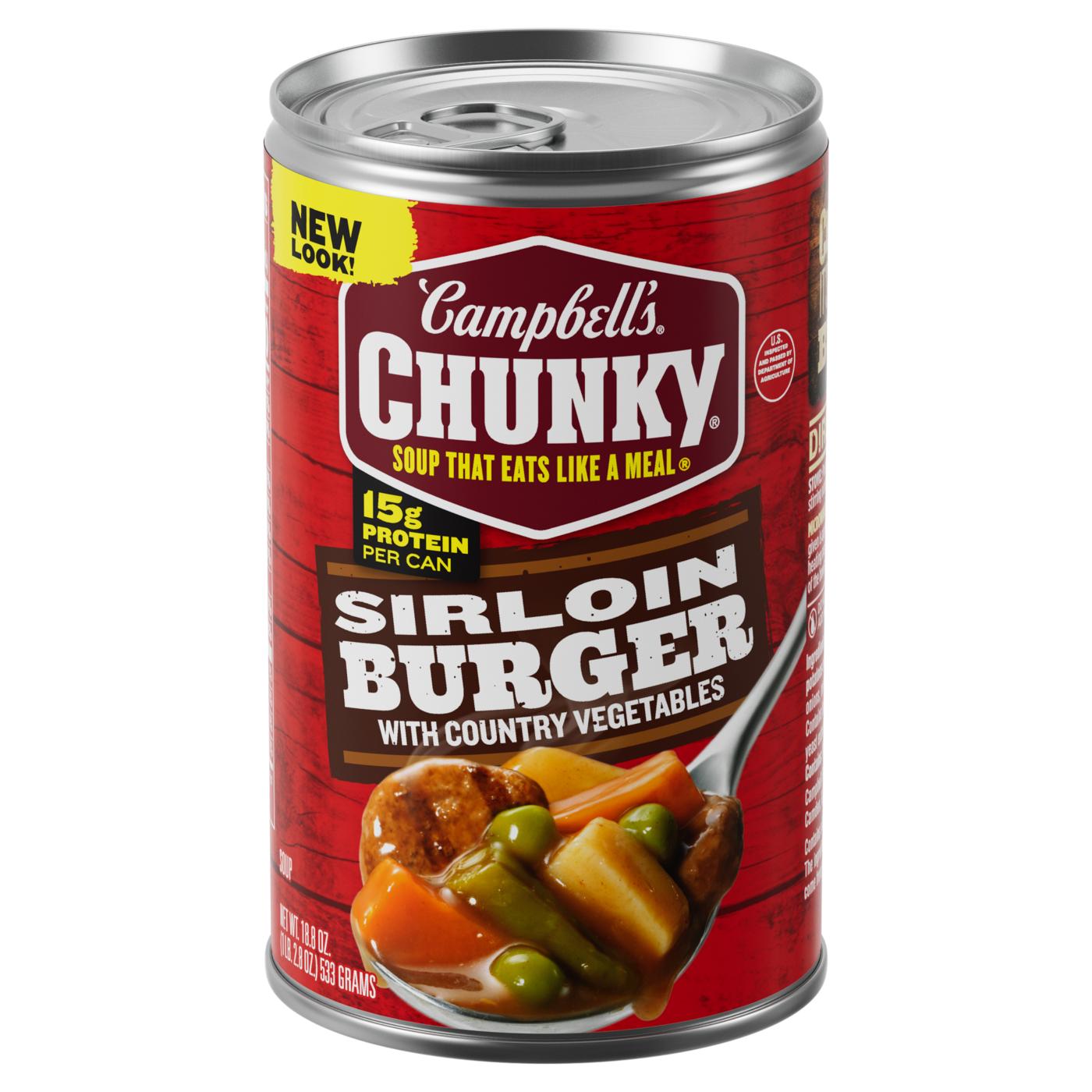 Campbell's Chunky Sirloin Burger With Country Vegetables Beef Soup; image 1 of 10