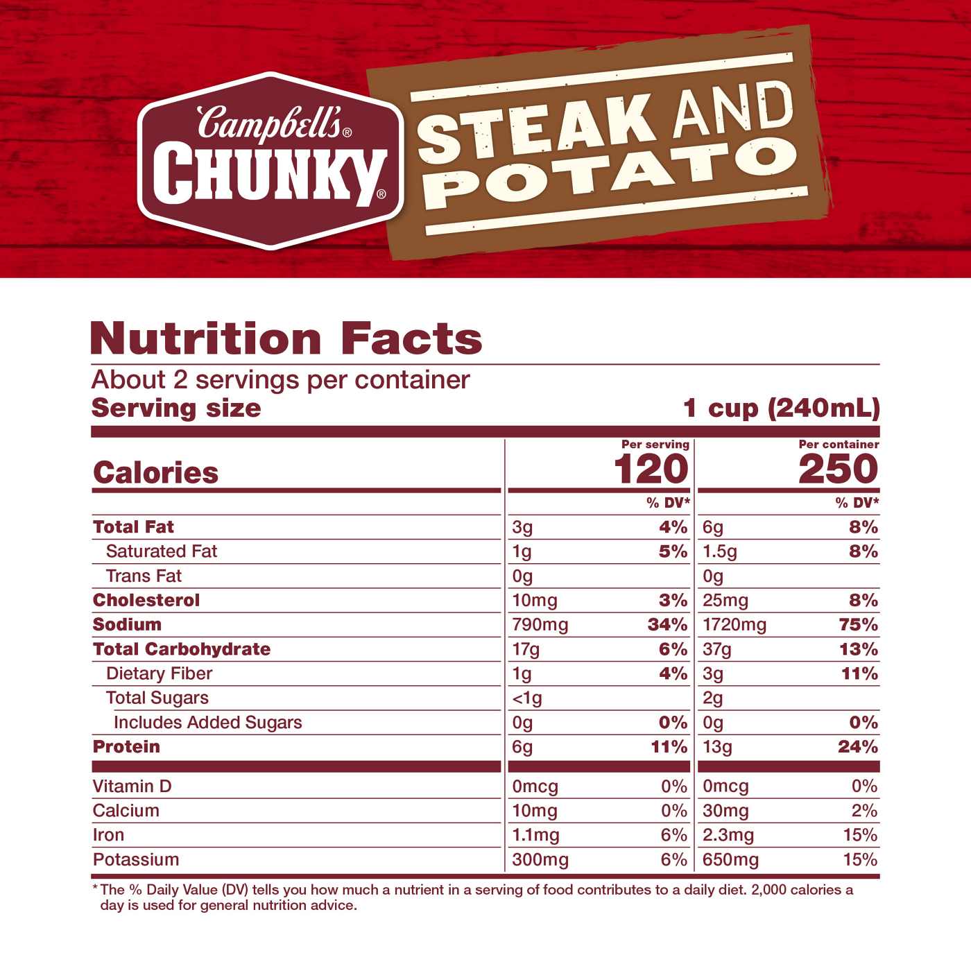 Campbell's Chunky Steak & Potato Soup; image 3 of 10