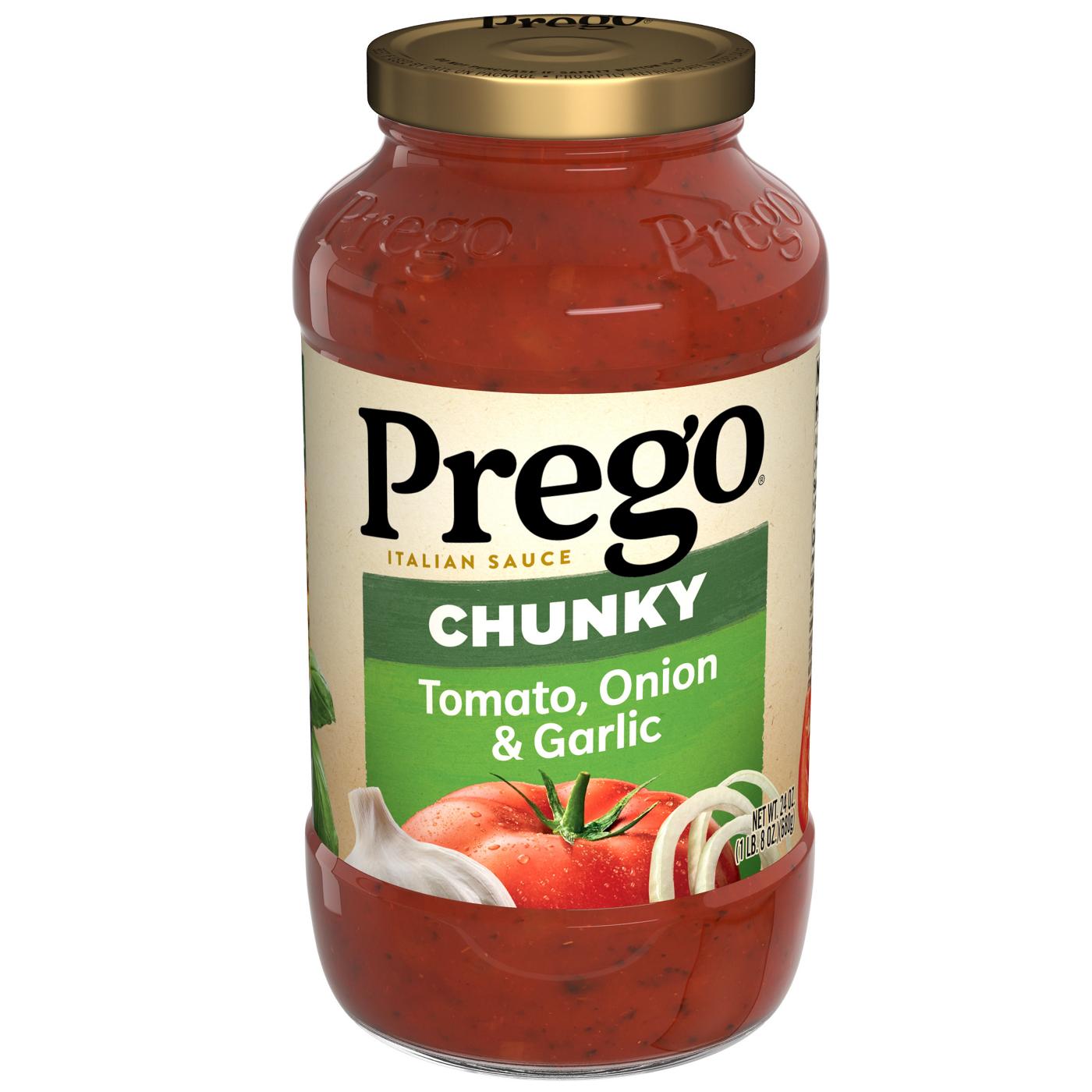 Prego Chunky Tomato, Onion & Garlic Pasta Sauce; image 1 of 8