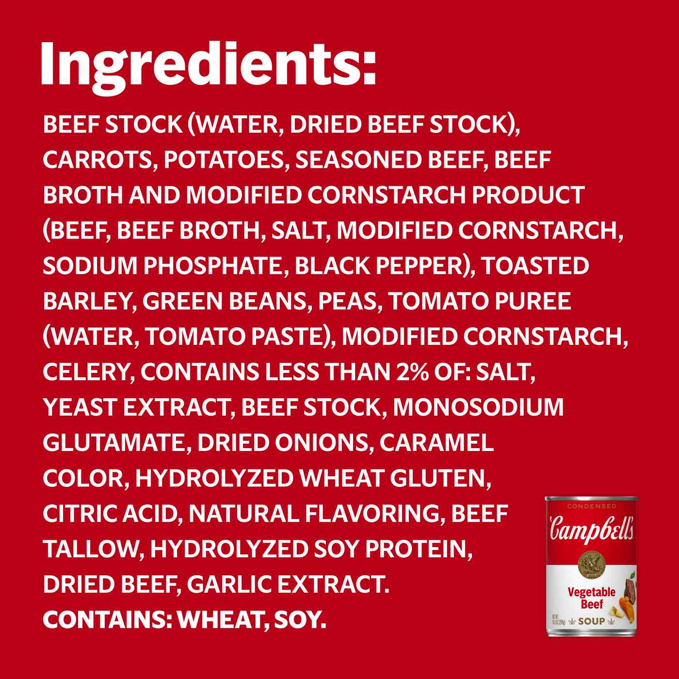 Campbell's Condensed Vegetable Beef Soup; image 2 of 9