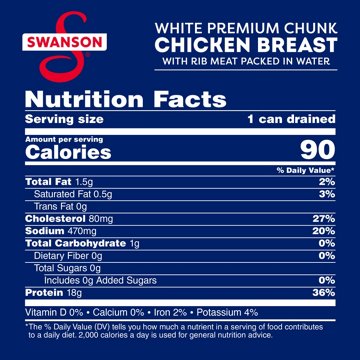 Swanson White Premium Chunk Canned Chicken Breast in Water, 4.5 oz
