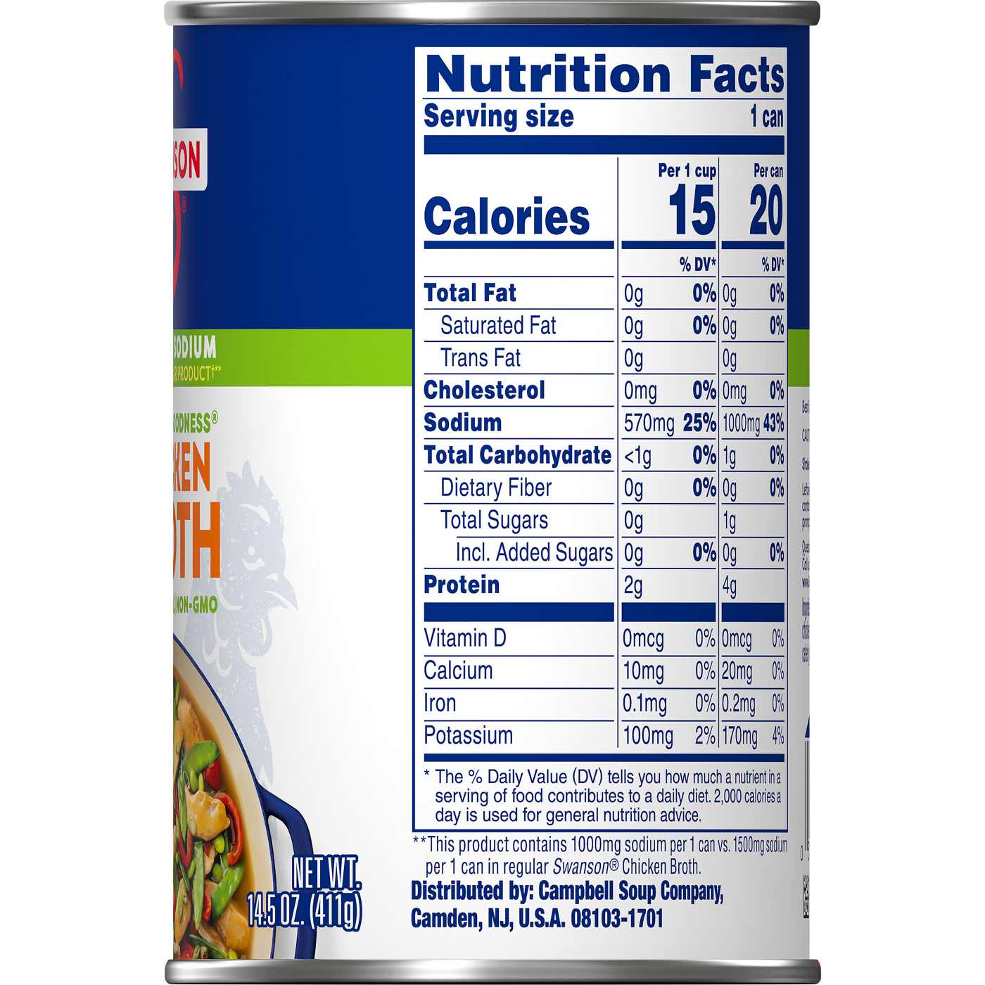 Swanson 100% Natural, 33% Less Sodium Chicken Broth; image 3 of 4