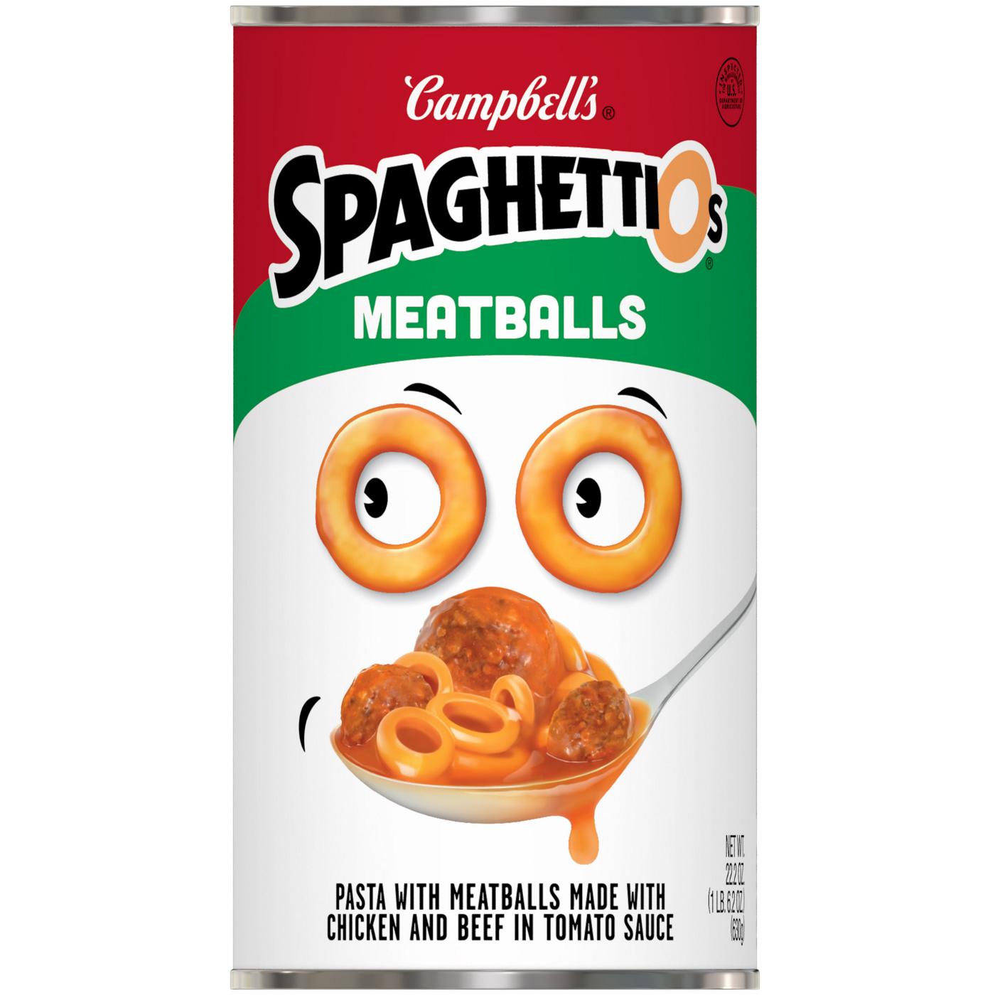 Campbell's SpaghettiOs Canned Pasta with Meatballs; image 1 of 4