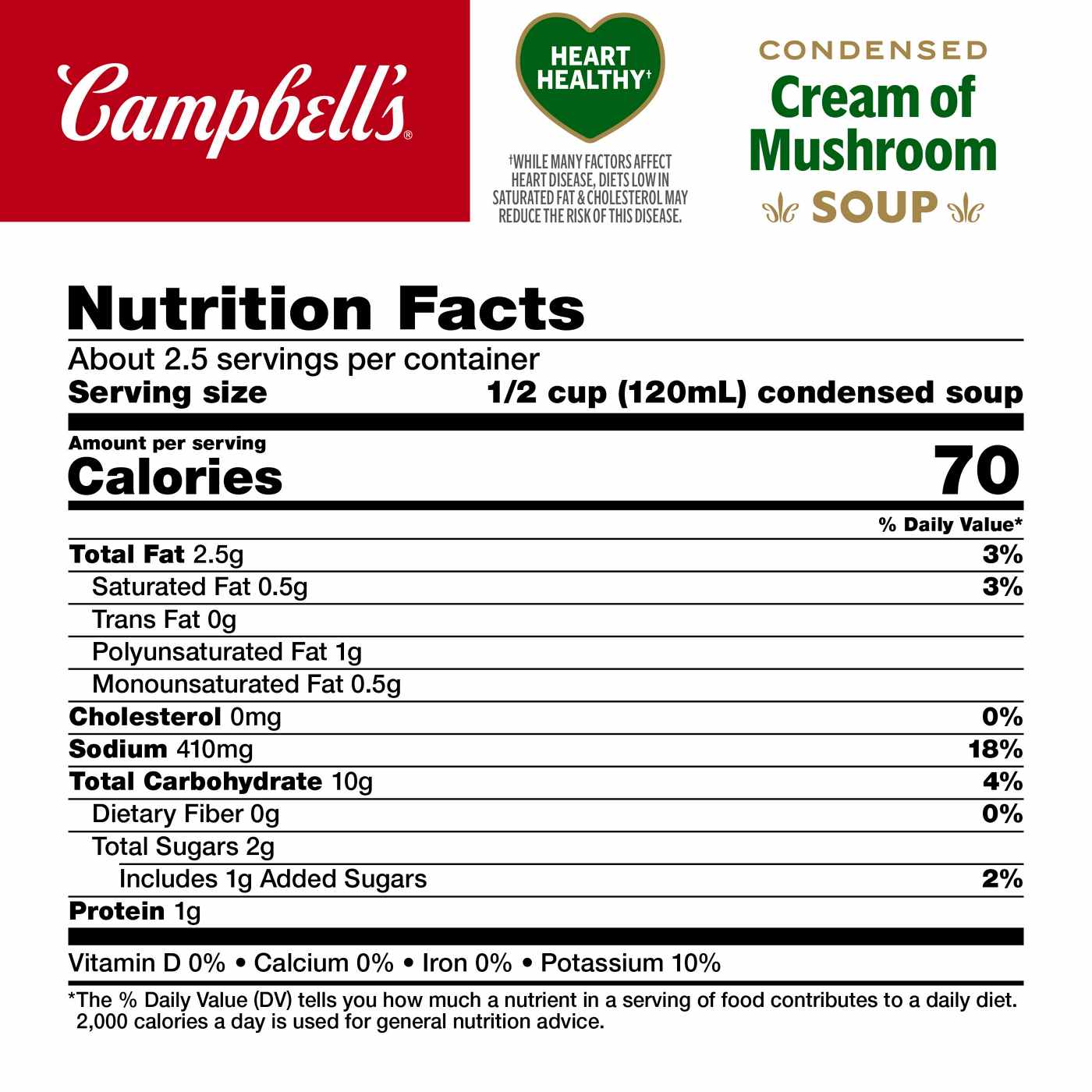 Campbell's Condensed Heart Healthy Cream of Mushroom Soup; image 5 of 8