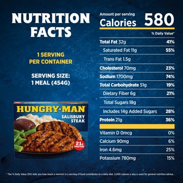 Hungry-Man Salisbury Steak Frozen Meal