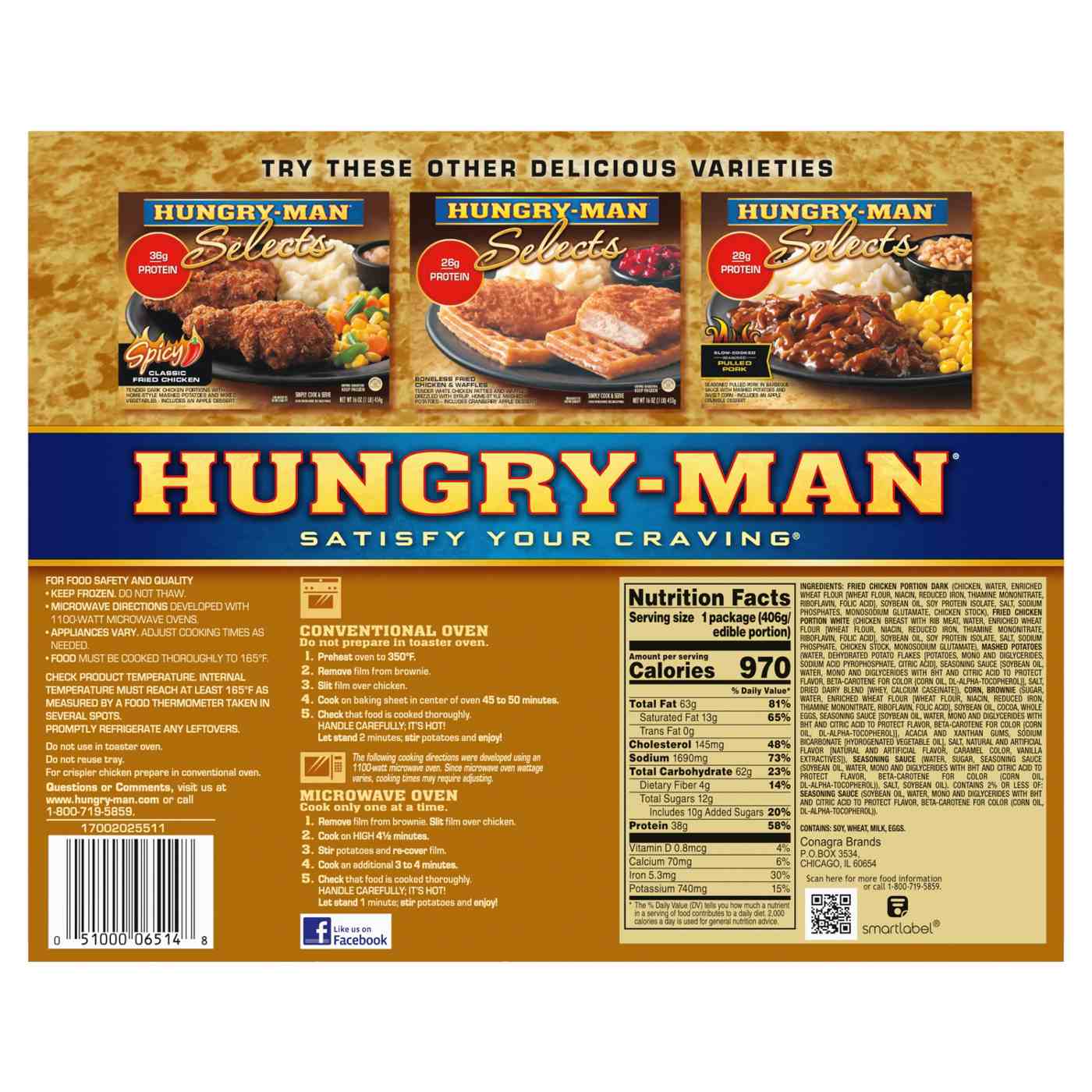 Hungry-Man Selects Classic Fried Chicken Frozen Meal; image 4 of 4