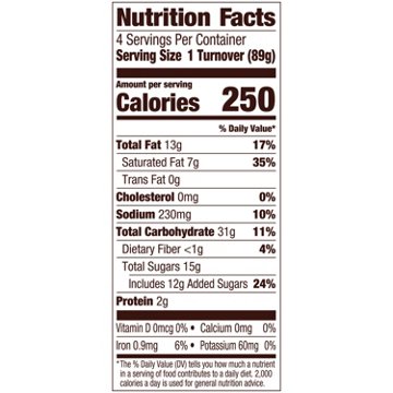 Pepperidge Farm Frozen Peach Turnovers Pastries, 4 ct