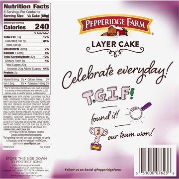 Pepperidge Farm Frozen Chocolate Fudge Layer Cake, 19.6 oz