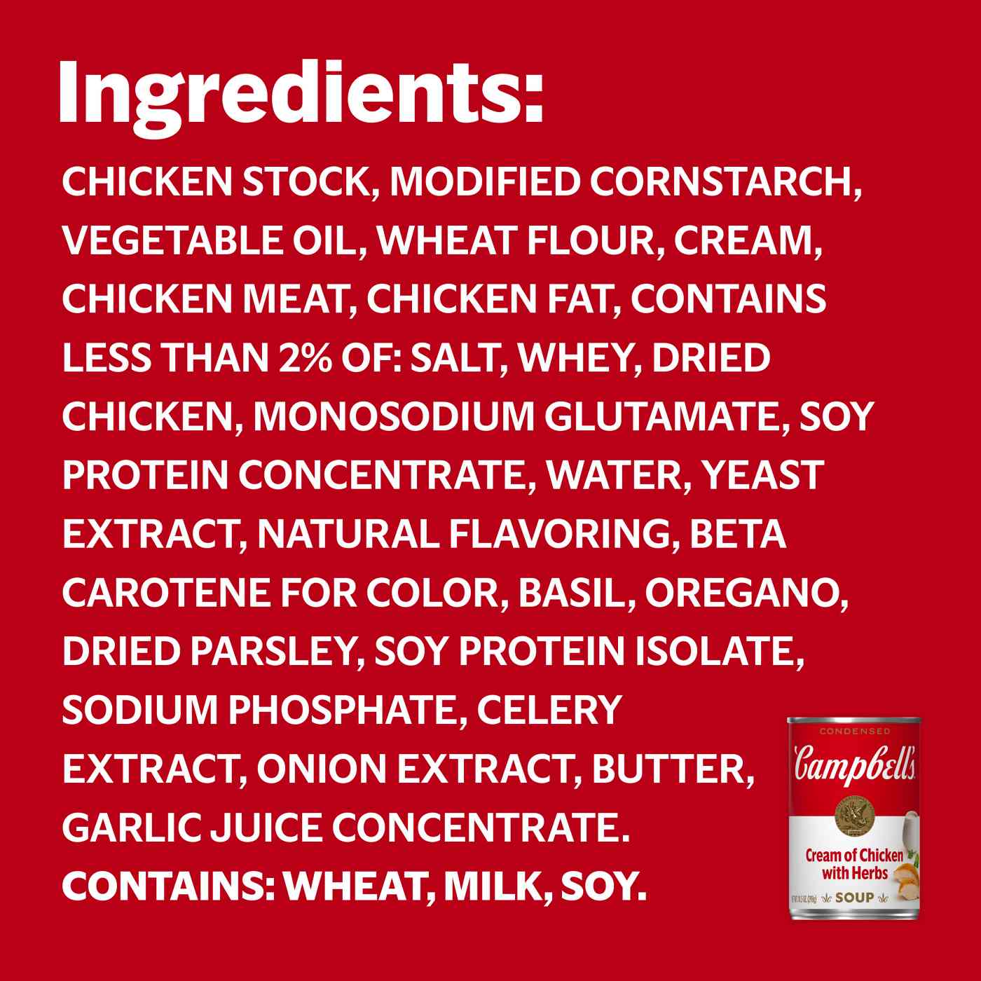 Campbell's Condensed Cream of Chicken Soup With Herbs; image 2 of 6