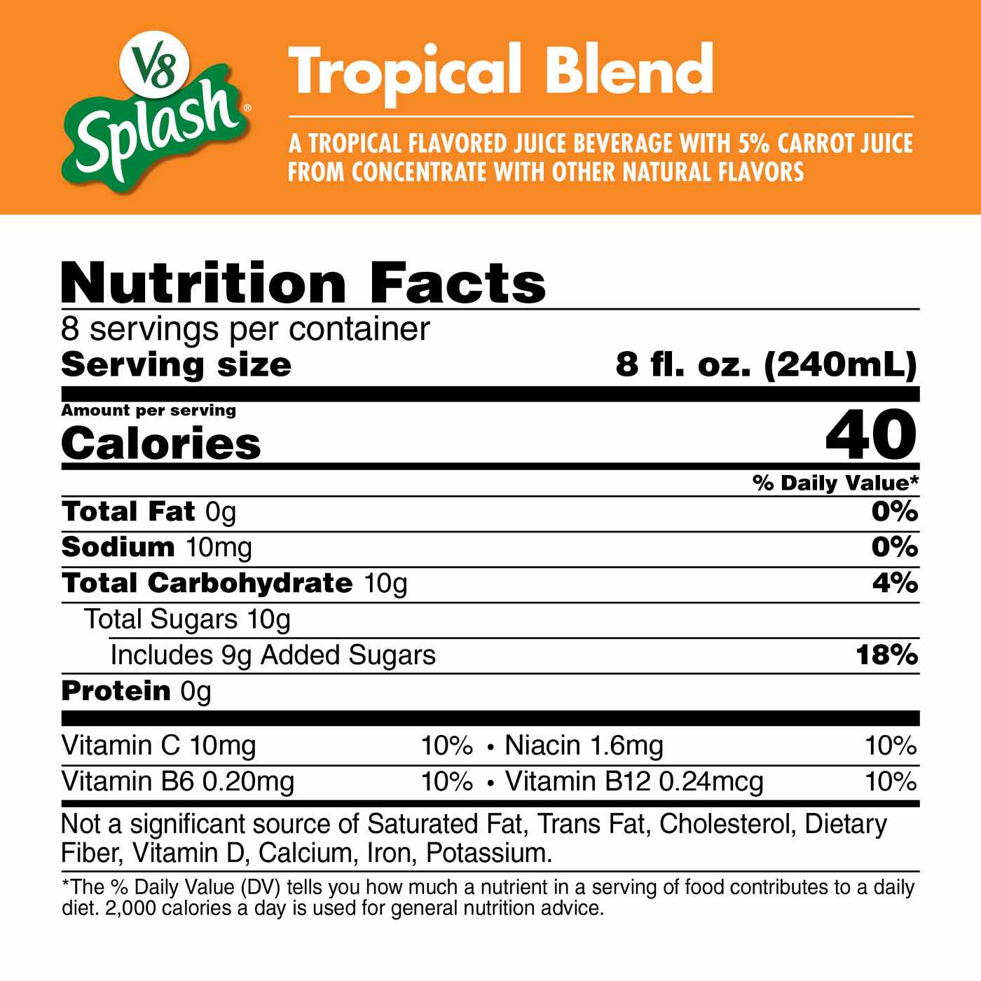 V8 Splash Tropical Blend Flavored Juice Beverage; image 4 of 6