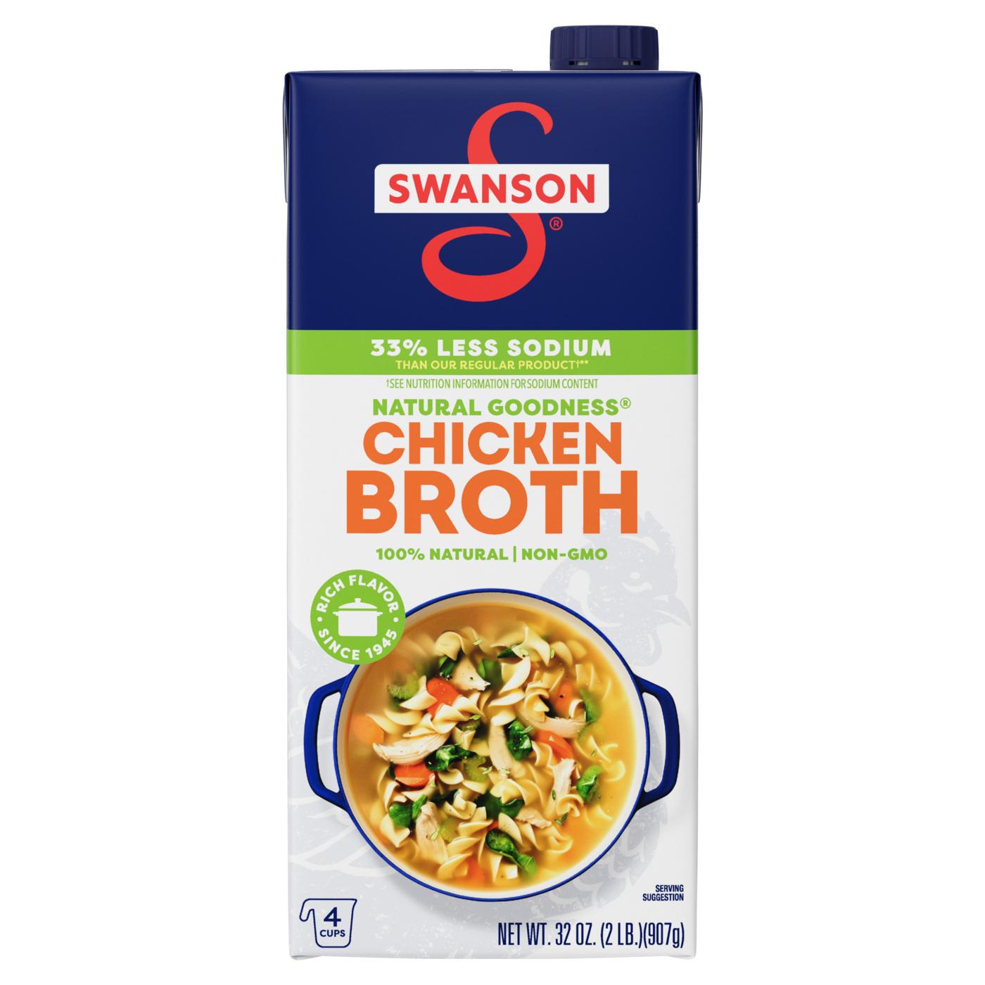 Swanson Natural Goodness Lower Sodium Chicken Broth; image 1 of 4