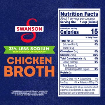 Swanson 33% Less Sodium Chicken Broth, 32 oz