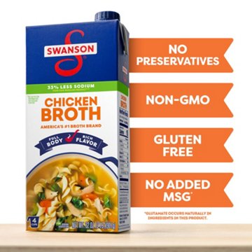 Swanson 33% Less Sodium Chicken Broth, 32 oz