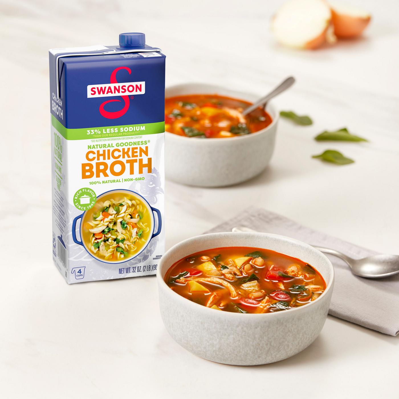 Swanson 33% Less Sodium Chicken Broth; image 6 of 6