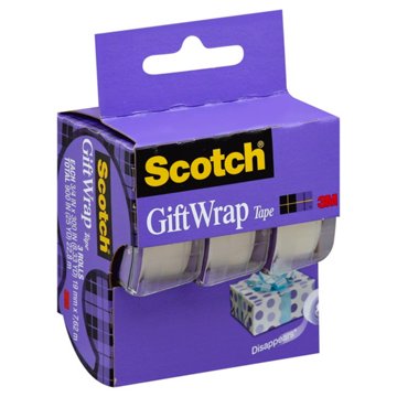 Scotch Satin Finish Gift Wrap Tape Dispensered Rolls, 3 pk