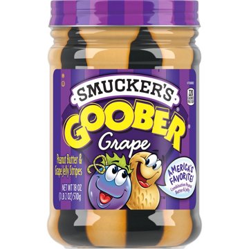 Smucker's Goober Peanut Butter & Grape Jelly Stripes, 18 oz