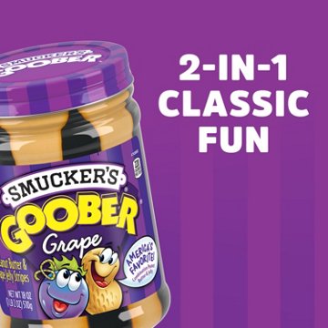 Smucker's Goober Peanut Butter & Grape Jelly Stripes, 18 oz