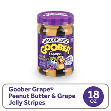 Smucker’s Goober Peanut Butter & Grape Jelly Stripes, 18 oz