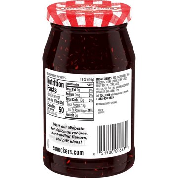 Smucker’s Red Raspberry Preserves, 18 oz
