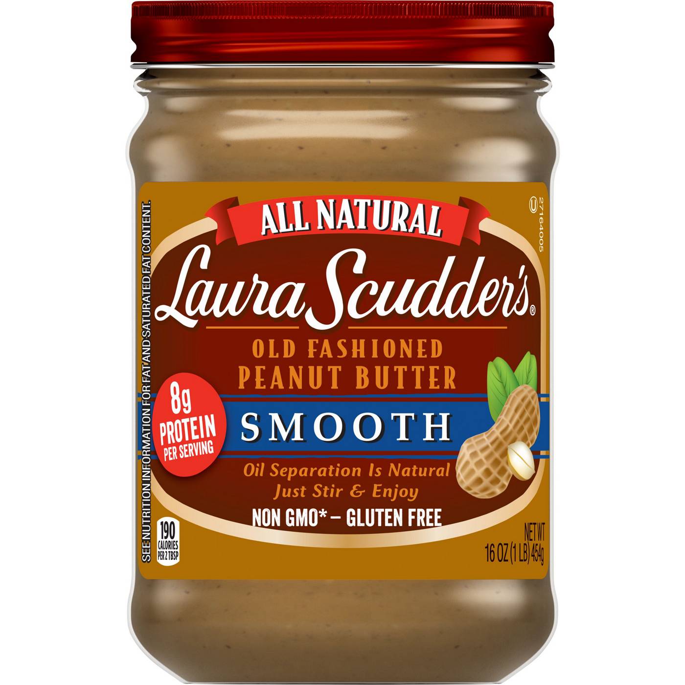 Laura Scudders Old Fashioned Smooth Peanut Butter; image 1 of 2