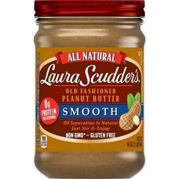 Laura Scudder's Old Fashioned All Natural Smooth Peanut Butter, 16 oz