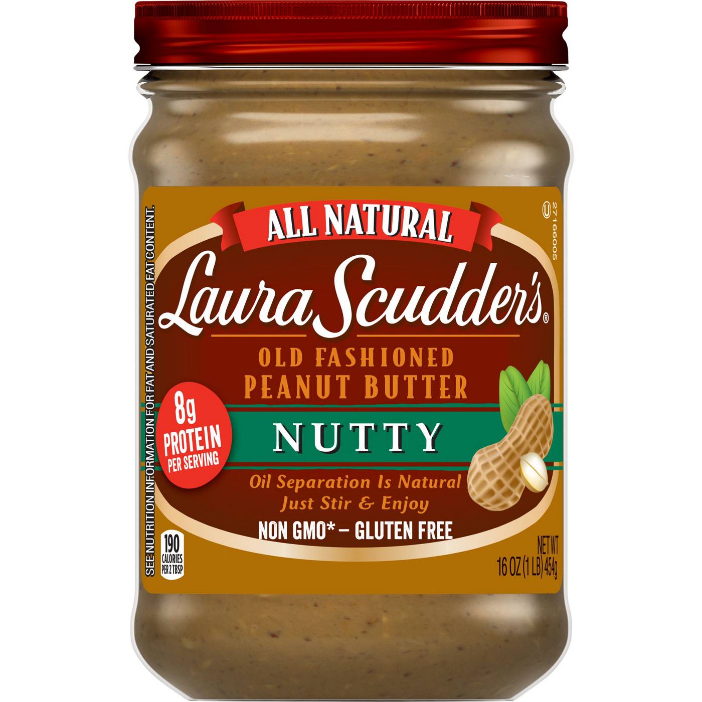 Laura Scudders Old Fashioned Nutty Peanut Butter; image 1 of 2