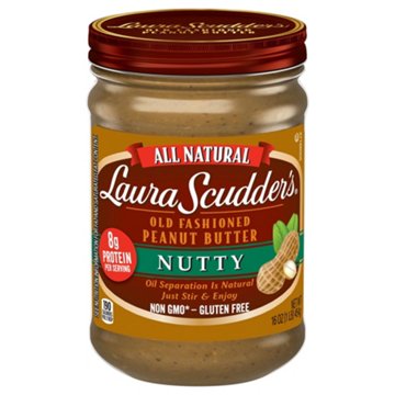 Laura Scudder's Old Fashioned All Natural Nutty Peanut Butter, 16 oz
